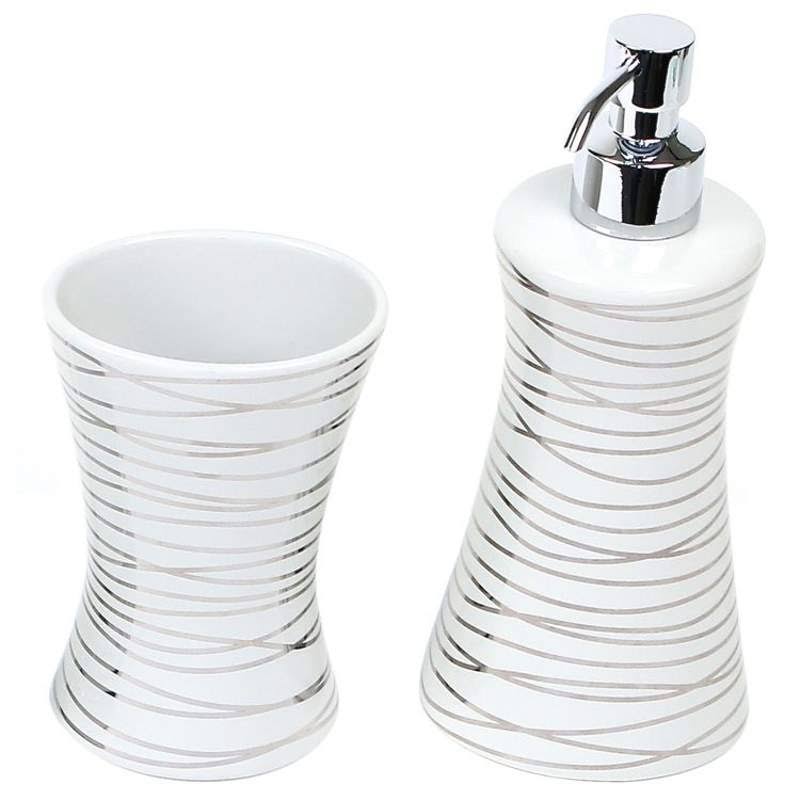 Gedy by Nameeks Diva 2-Piece Bathroom Accessory Set, Silver