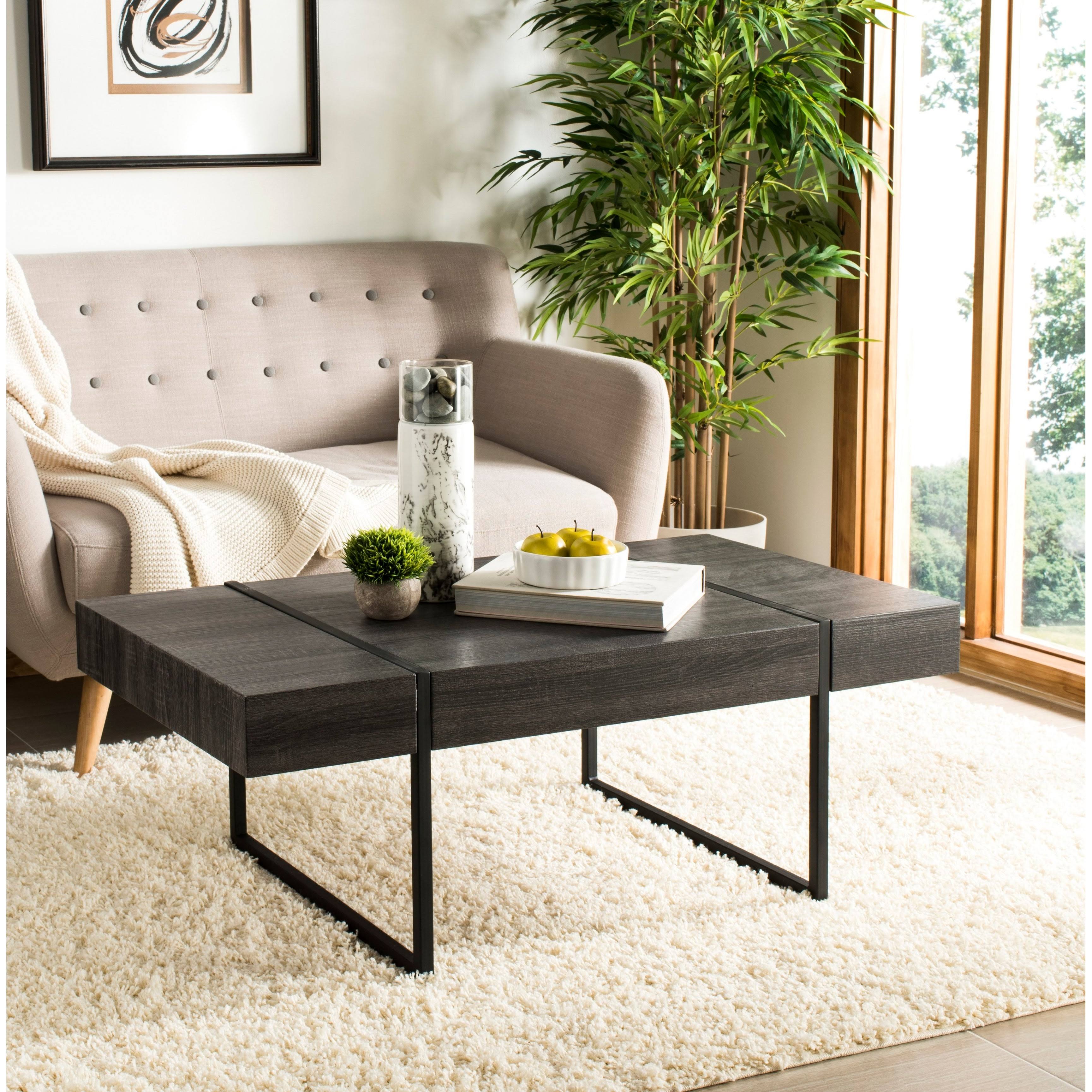 Safavieh Tristan Black Rectangular Modern Coffee Table