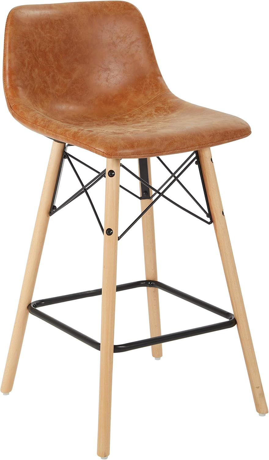 OSP Home Furnishings Allen Counter-Height Stool, 2-pack, Sand Faux Leather