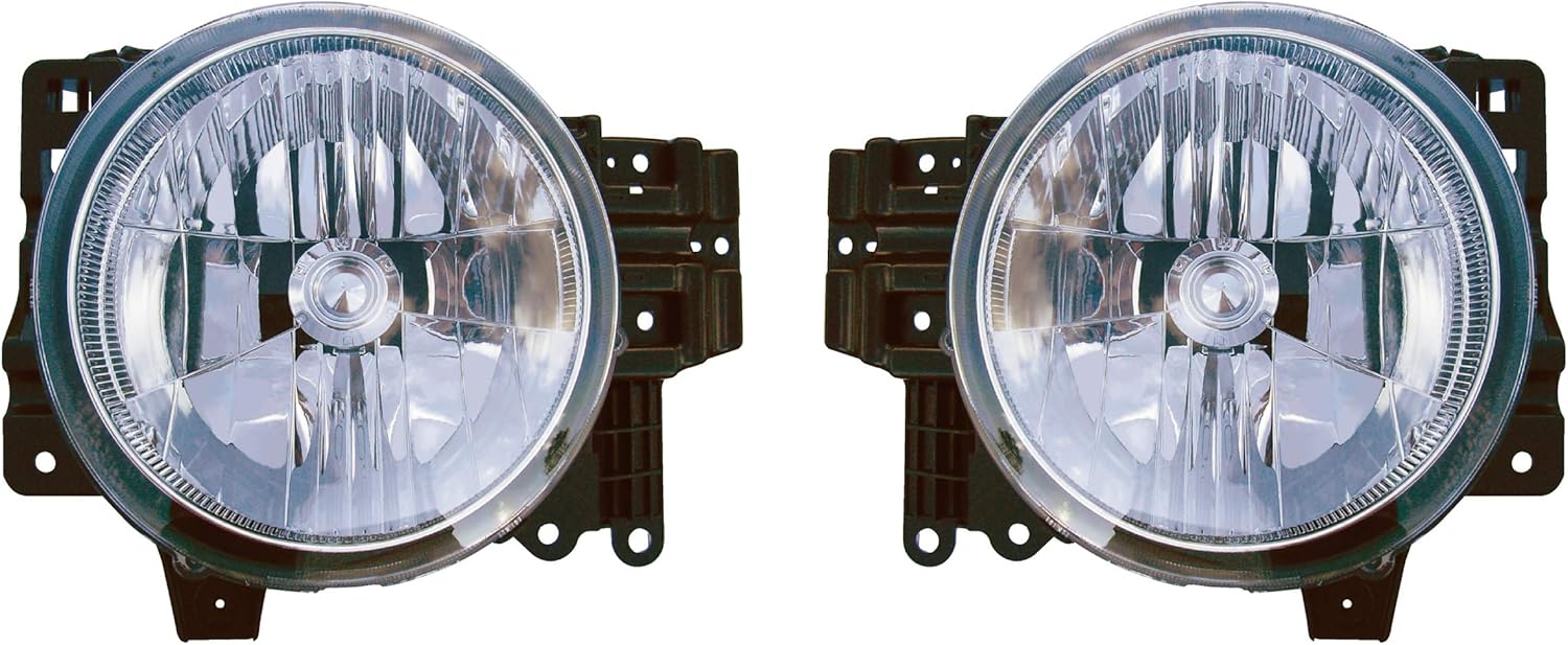 Epic Lighting OE Style Replacement Headlights Assemblies Compatible with 2007-2014 FJ Cruiser [ TO2502173 TO2503173 8107035444 8114035464 ] Left Driver & Right Passenger Sides Pair