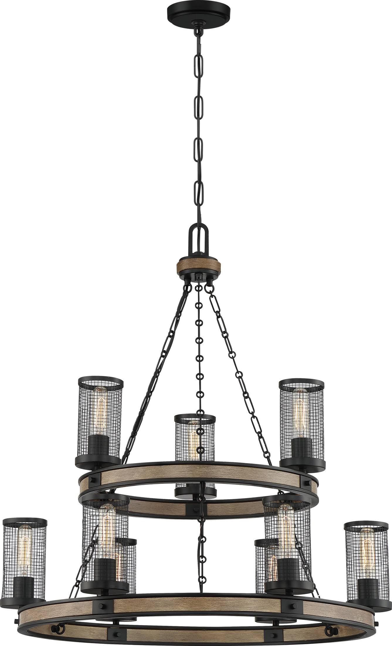 Quoizel 9 Light Mccrady Chandelier Matte Black