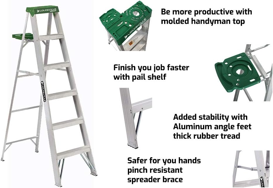 Louisville Ladder 4-Foot Aluminum Step Ladder, 225-Pound Capacity, AS4004 Pack of 2