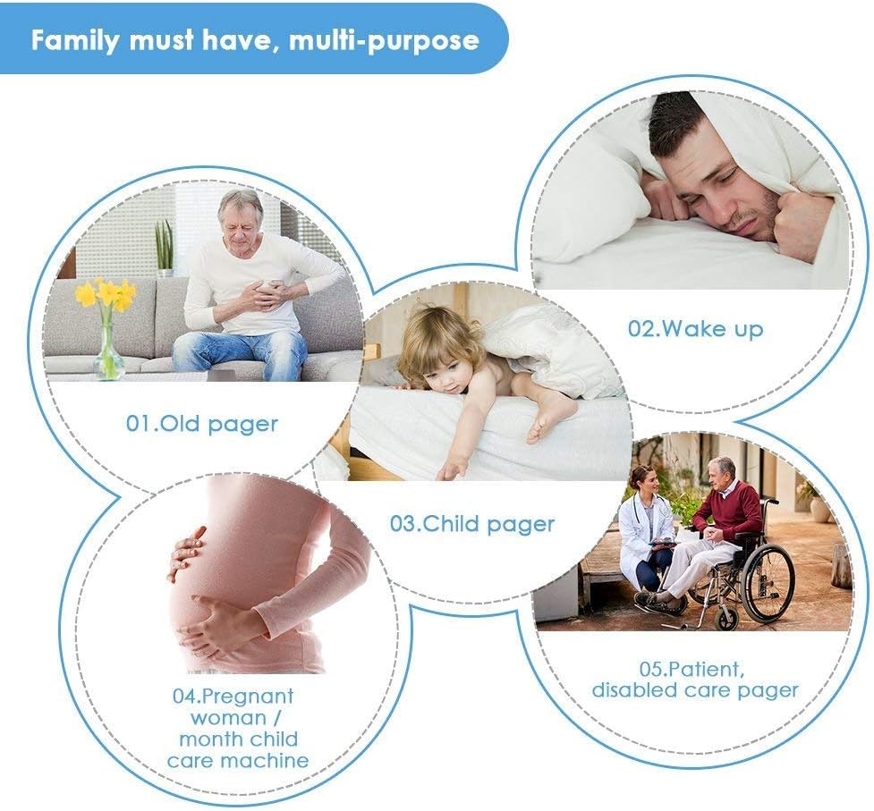 Caregiver Pager Wireless Life Alert Systems for Seniors IP55 Waterproof, Fall Alert Devices for Elderly, Panic Buttons with Necklace (3 Call Buttons + 3 Receivers)