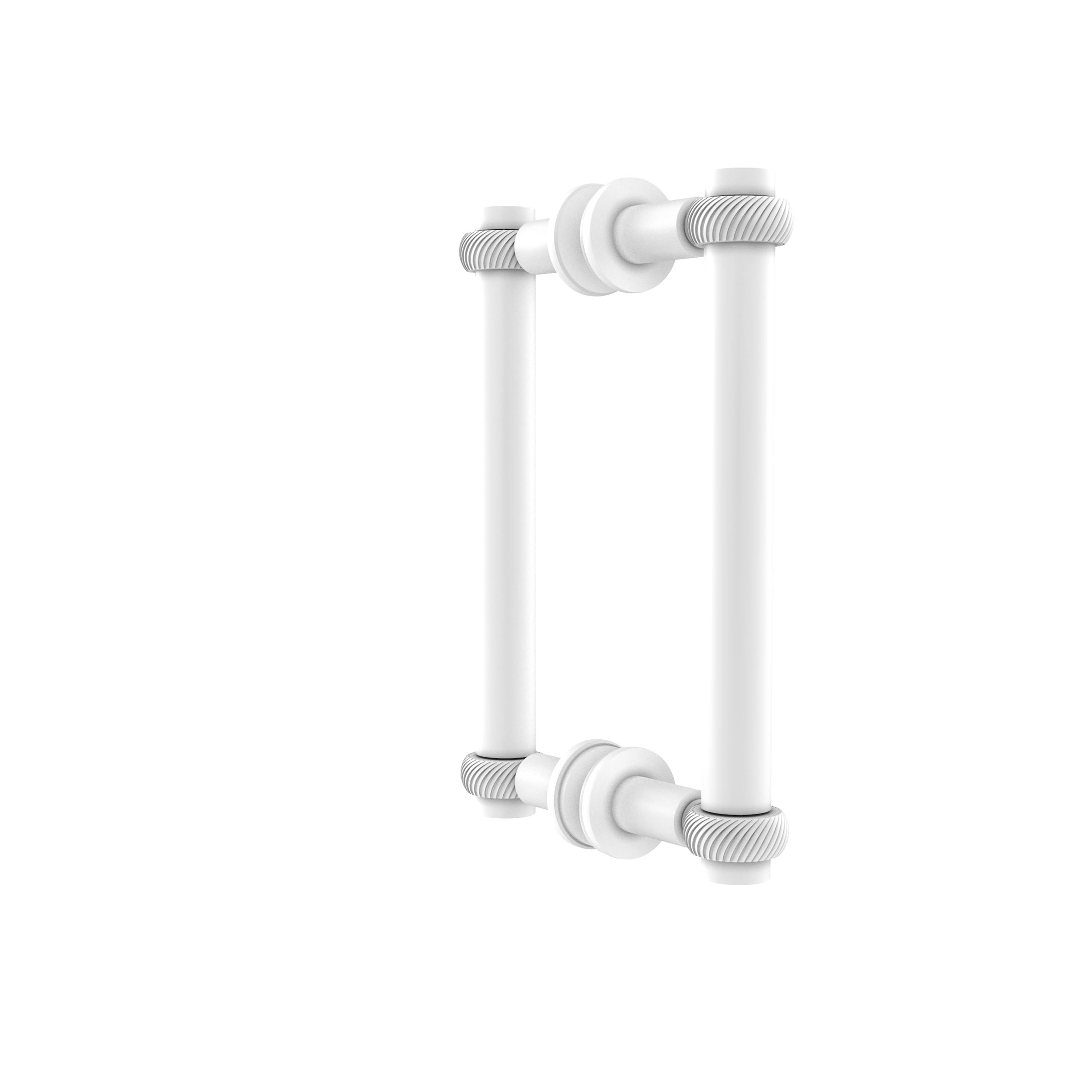 Allied Brass 404T-8BB-WHM 8 in. Contemporary Back to Back Shower Door Pull with Twisted Accent Matte White