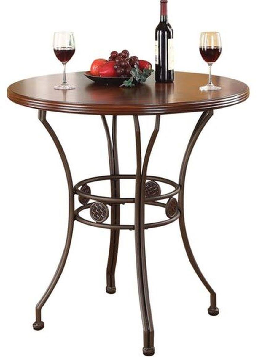 Acme Furniture Tavio Walnut u0026 Dark Bronze Counter Height Table
