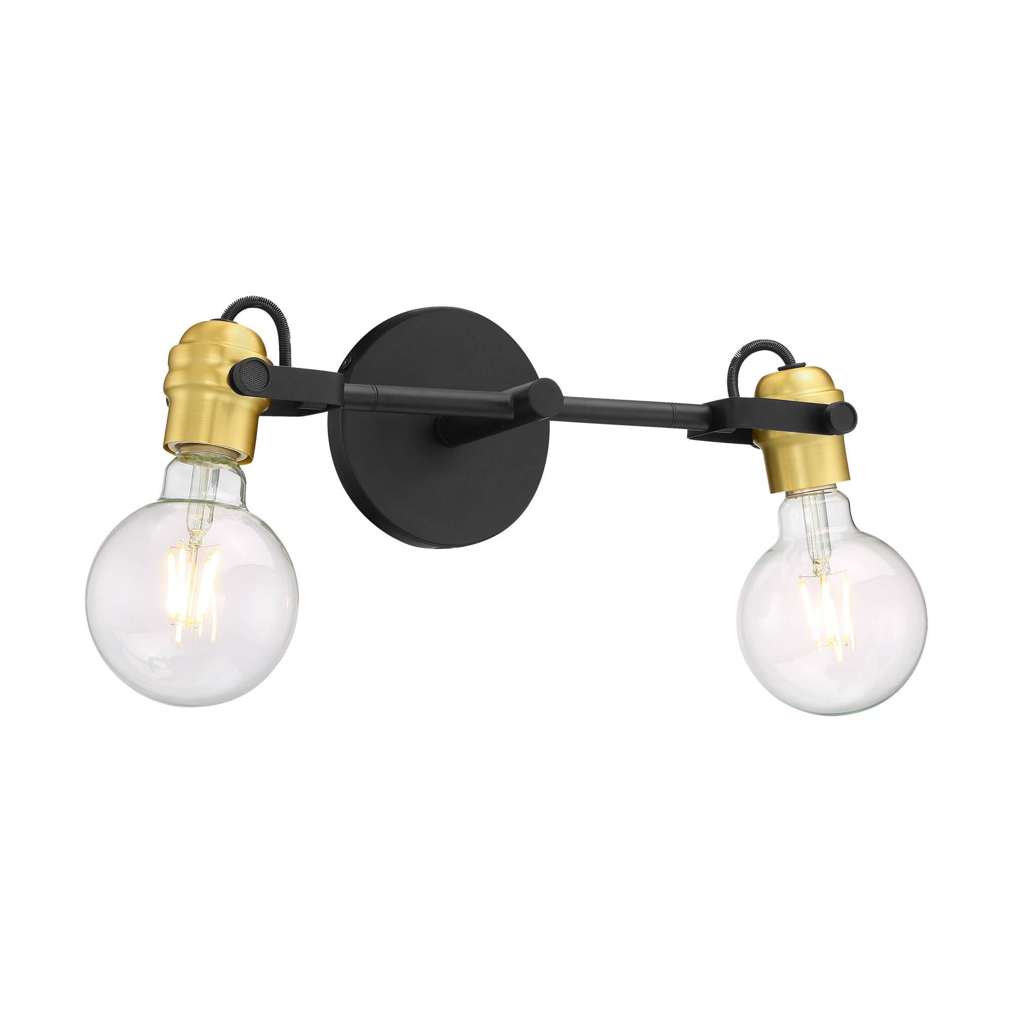 Nuvo Lighting Mantra Vanity Black / Brushed Brass 2 Light