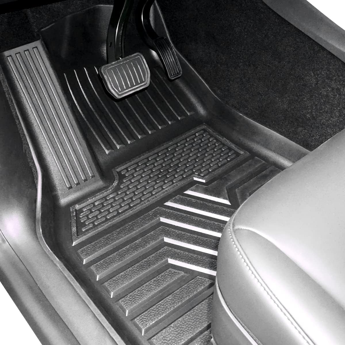 Auovo Floor Mats Fits for Tesla Model Y 2020 2021 2022 Accessories Complete Set All Weather Guard Protector Liners(Pack of 3)