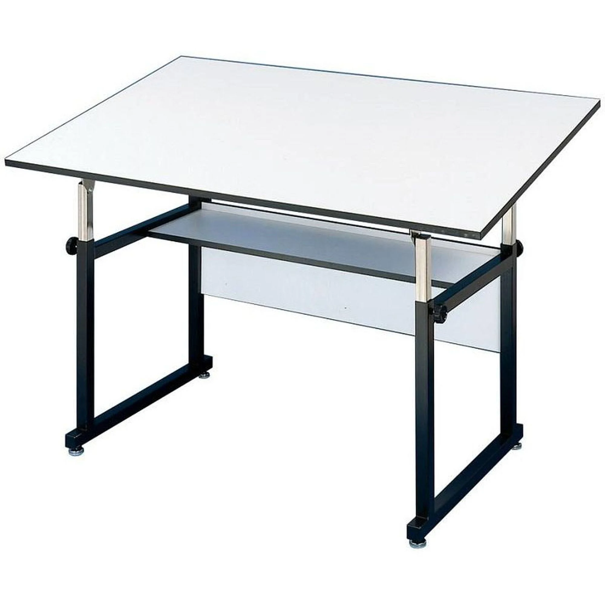 Alvin Workmaster Table Black Base White Top 37 1/2x22 x 72x22