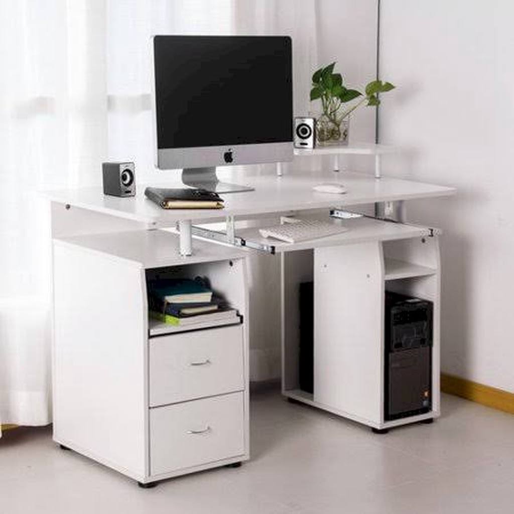 Merax Manufactured Wood Computer Desk, White