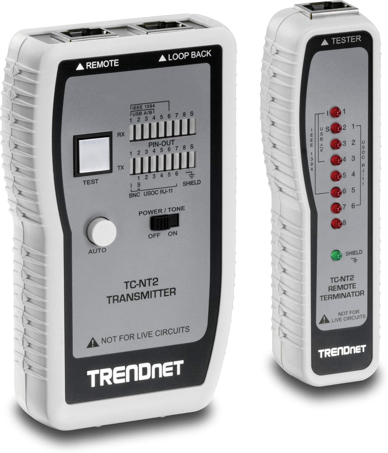 TRENDnet Inline PoE Tester, TC-NTP1, Tests 4PPoE, PoE+, PoE & Passive PoE Technology, Wattage, Voltage, Amperage, Polarity, LED Display, Battery-Free, Troubleshoot PoE Issues, IEEE 802.3af/at/bt Pack of 2