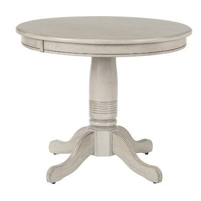 Mukul Rubber Solid Wood Dining Table Beachcrest Home Color: Gray