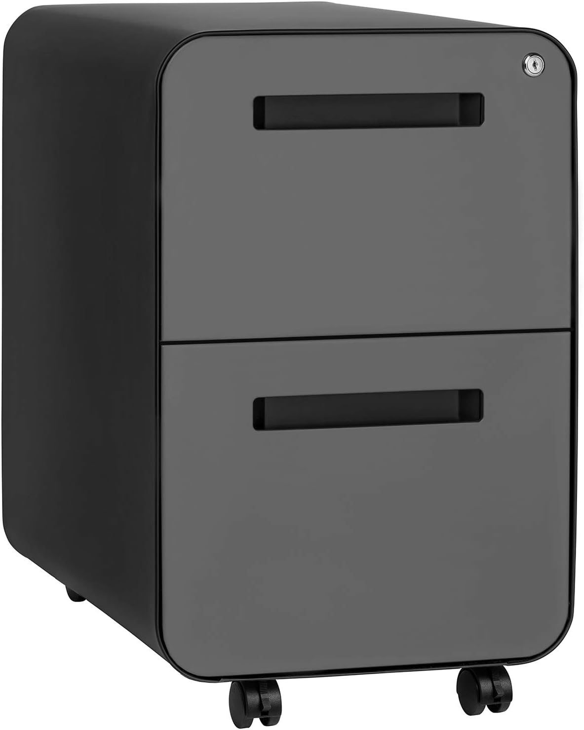 Laura Davidson Furniture Stockpile 2-Drawer Modern Mobile File Cabinet, Commercial-Grade (Black)