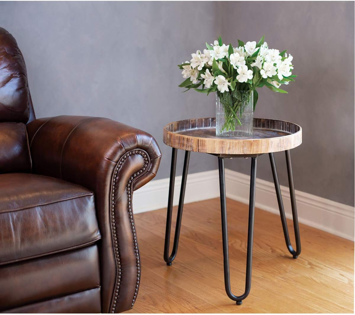 Elk Lighting Accent Table, Black, Smoked Fir