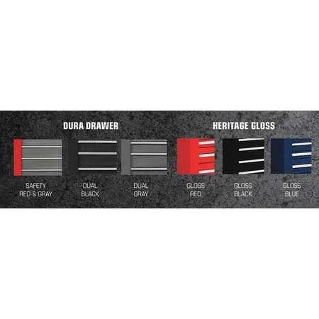 Proto J542735-7DB 27x22W Rolling Cabinet 7 Drawers, Dual Black, 18x22D x 35x22H