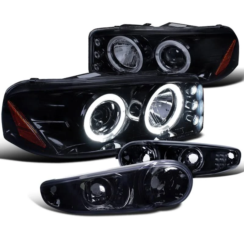 GMC Sierra Spec-D Gloss Black Halo Projector Headlights