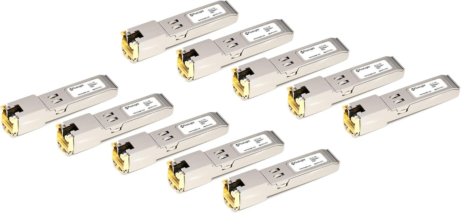 FluxLight Brand Cisco Compatible GLC-TE 1000Base-T Transceiver (10 Pack)