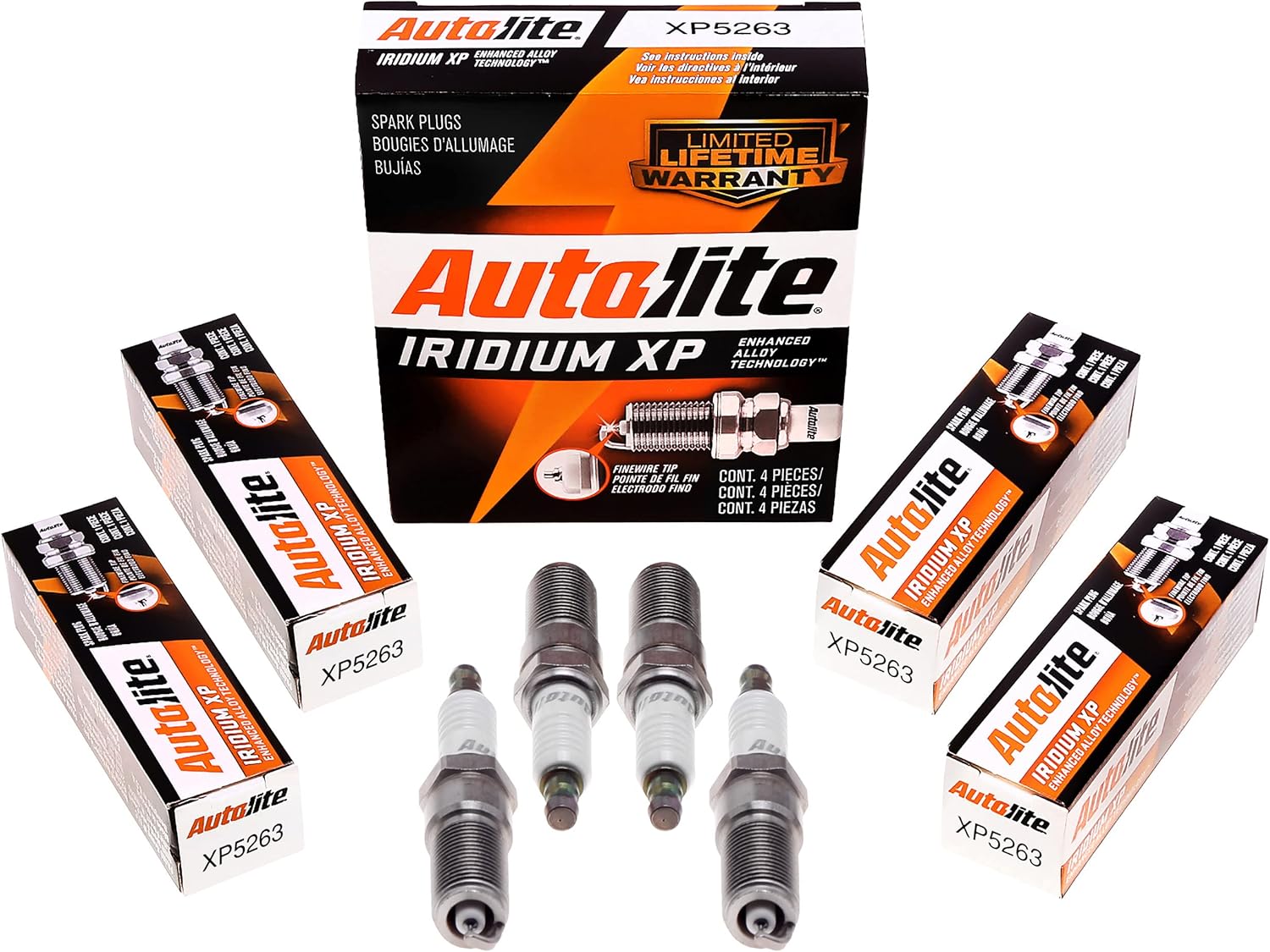 Autolite XP5263-4PK Iridium XP Spark Plug, 4 Pack