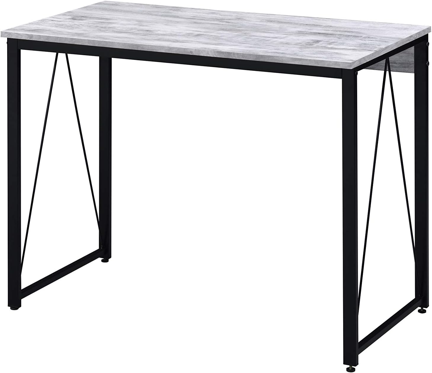 Acme Furniture Zaidin Writing Desk, Weathered White and Black Pack of 2