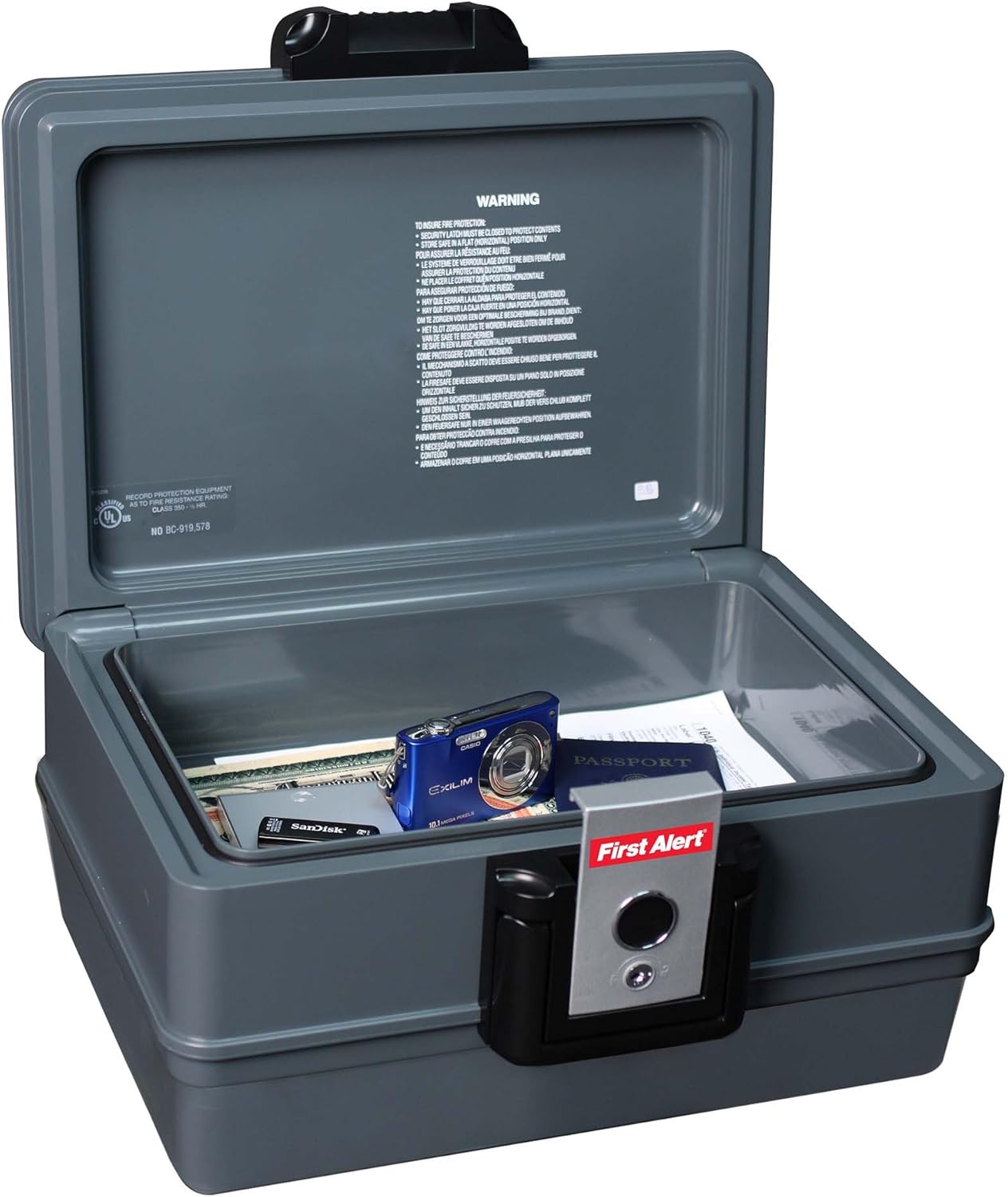 First Alert 2030F 0.39 Cubic Feet Fire and Water Safe, Grey, Small Pack of 2