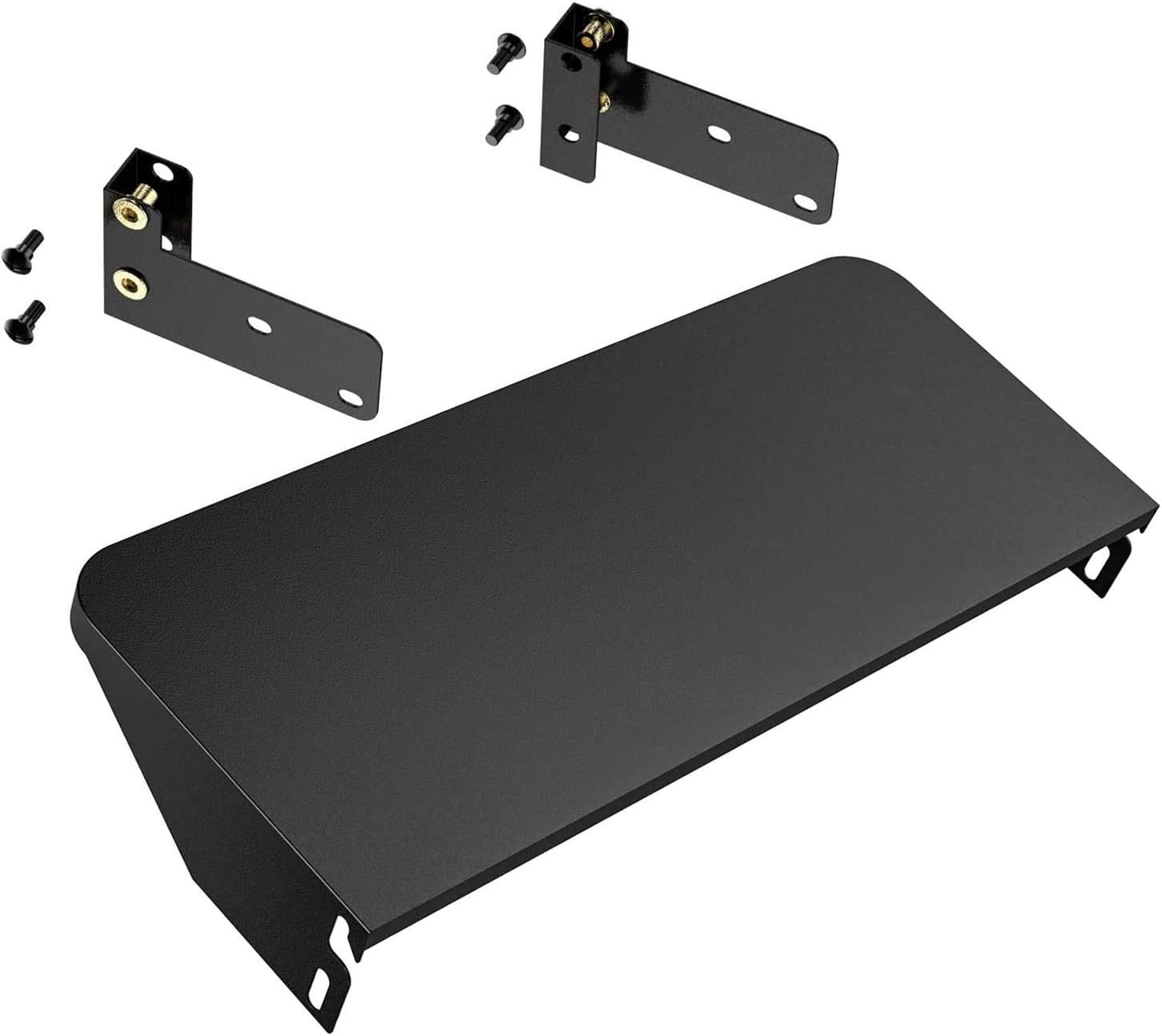 AJinTeby Folding Front Shelf with Bracket Fits for Traeger 22 Series Pellet Grills and Traeger Lil' Tex | Black Porcelain Steel (BAC362)