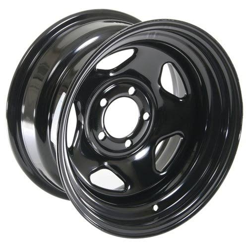 Cragar : Wheel, V-5, Steel, Black, 15 inch x 8 in., 5 x 4.5 inch Bolt Circle, 3.75 inch Wheels