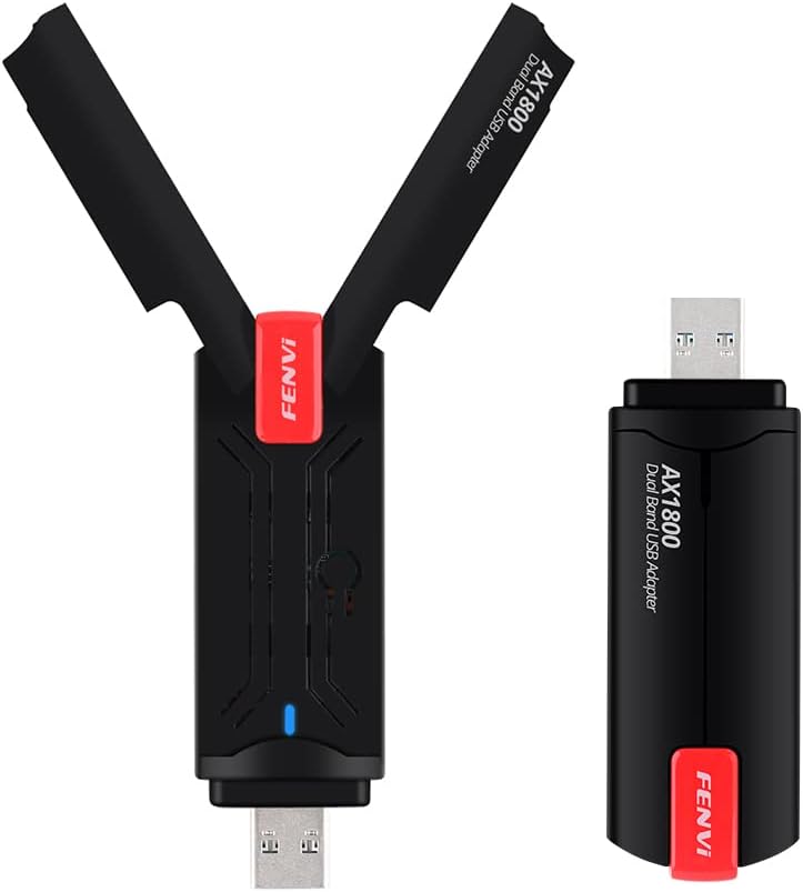 fenvi WiFi 6 AX1800 USB3.0 WiFi Adapter Dual Band 802.11ax Wireless Gigabit AX1800Mbps WiFi 6 USB Network Card 5Ghz 1201Mbps 2.4Ghz 574Mbps MU-MIMO for Desktop Laptop pc Windows 7/10/11 Pack of 2