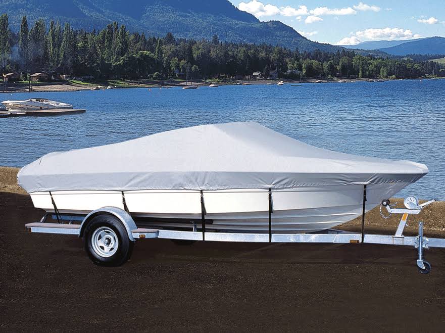 Taylor Made Fishing Boat Cover, 13&5x22-14&4x22 Center Line Length, 62x22 Beam, Black 86114OR