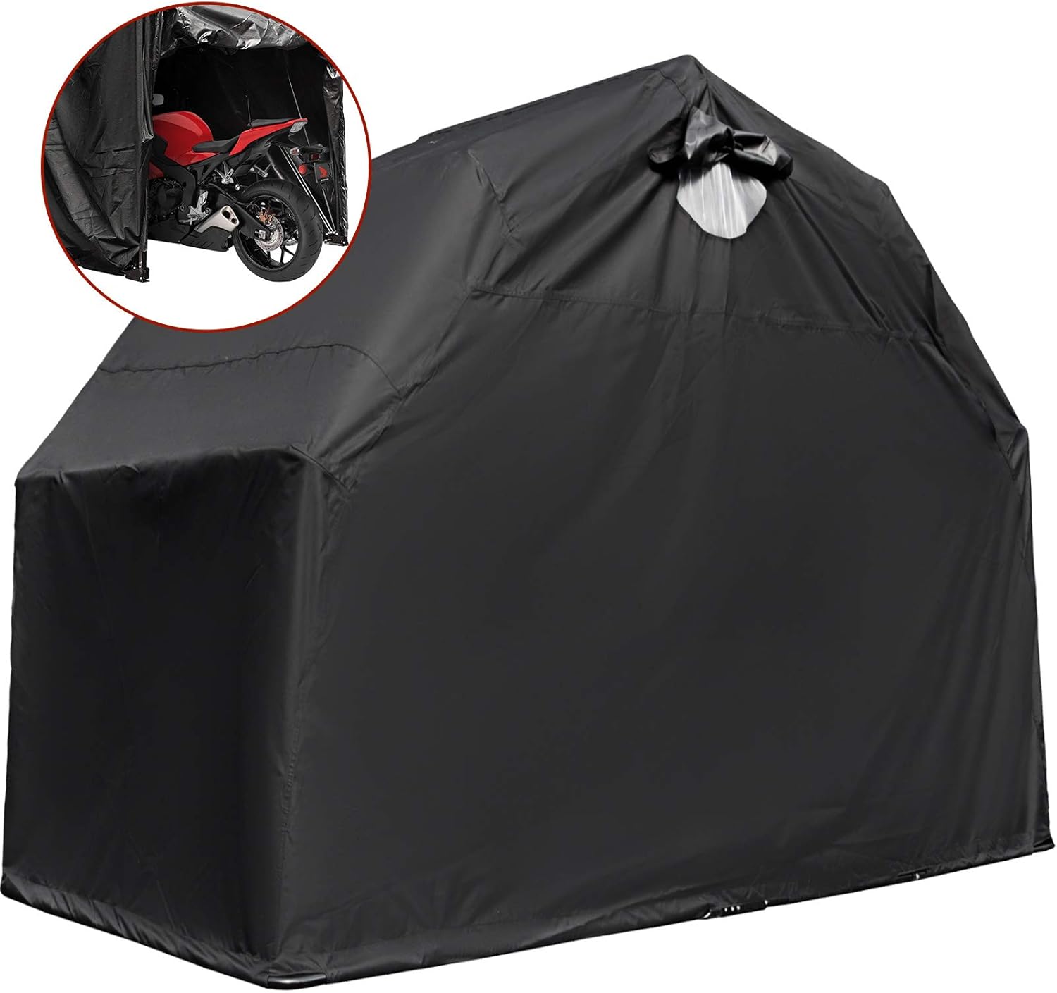 Mophorn Motorcycle Cover 600D Motorcycle Tent Oxford Material Motorcycle Shed Anti-UV,132