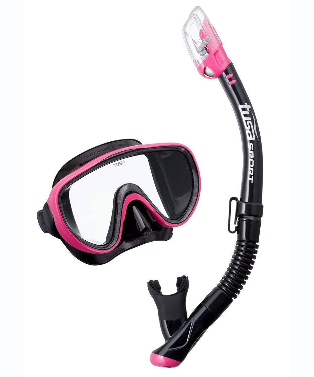 Tusa Serene Combo Snorkelling Set - Black/ Hot Pink | Pro Swimwear