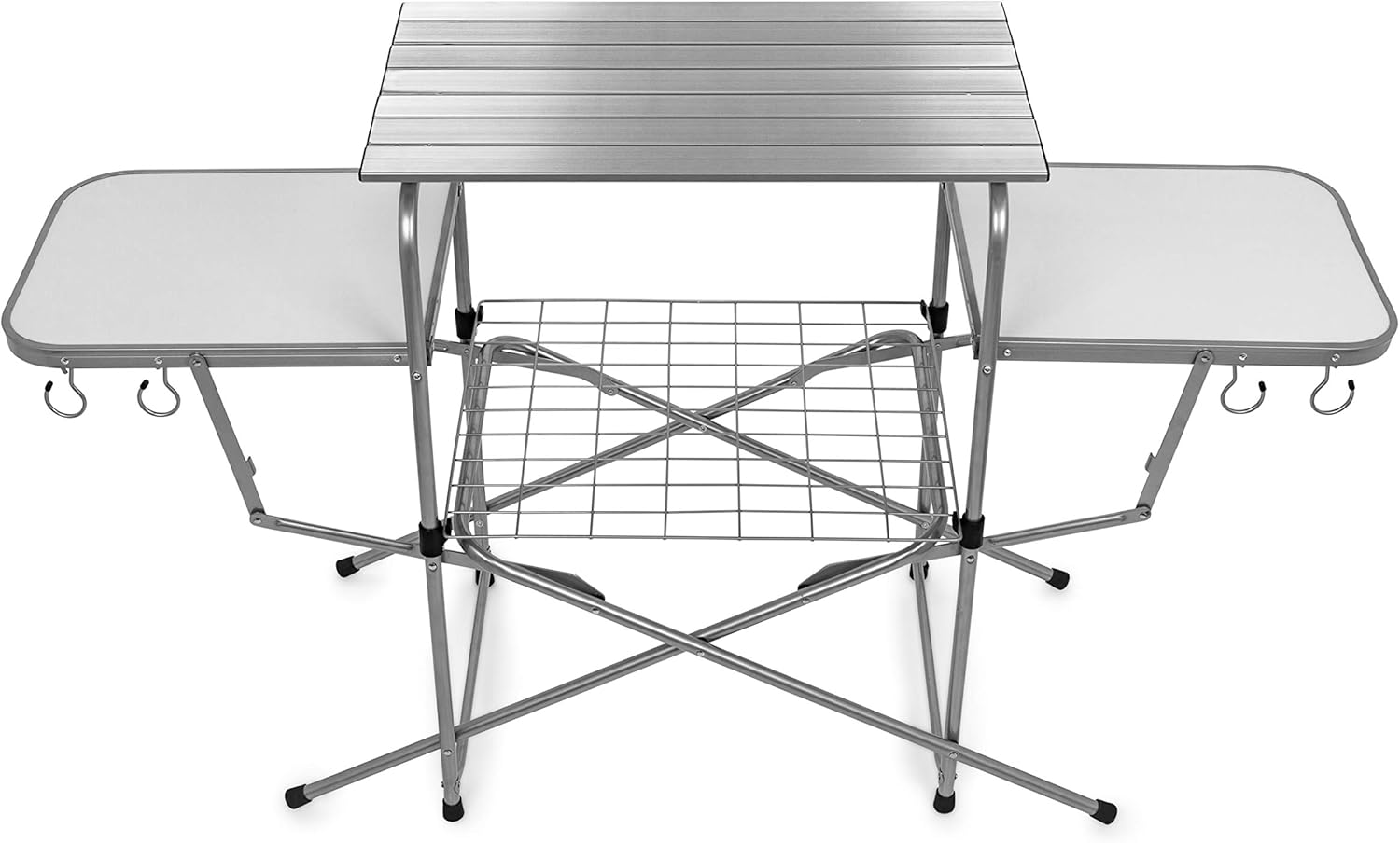 Camco Deluxe Folding Grill Table, Great for Picnics, Tailgating, Camping, RVing and Backyards; Quick Set-up and Folds Down to Only 6 Inches Tall for Convenient Storage (57293)