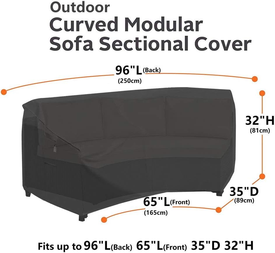 Heavy Duty Outdoor Sectional Sofa Cover, 96