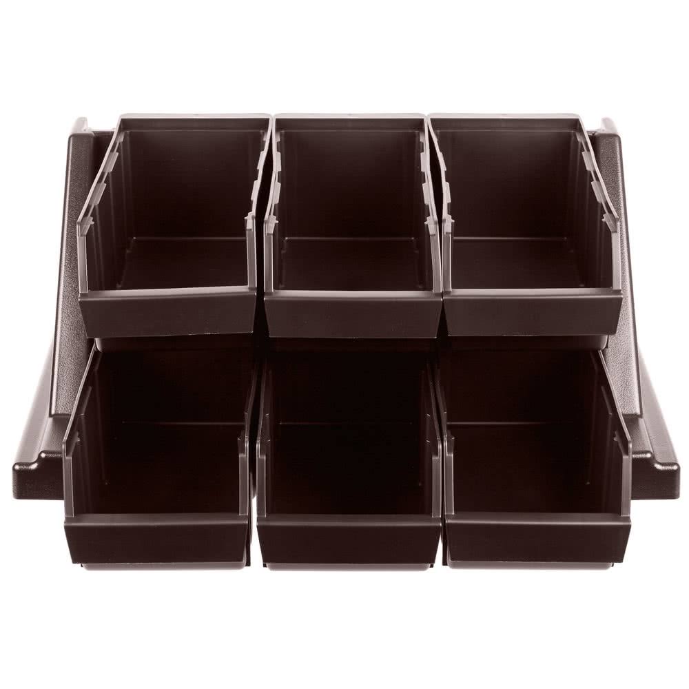 Cambro 6RS6131 Versa Dark Brown 6-Bin Organizer Rack