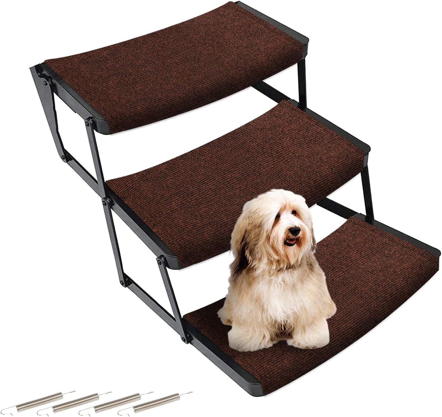 I LITTON RV Step Covers 3 Pack, Step Rugs 22&rdquo; Width RV Stair Carpets Camper Step Wrap Around Cover for RV Stair Trailer Camper Motorhome, Pack of 3 Trailer Stairs Carpet, Brown Pack of 3