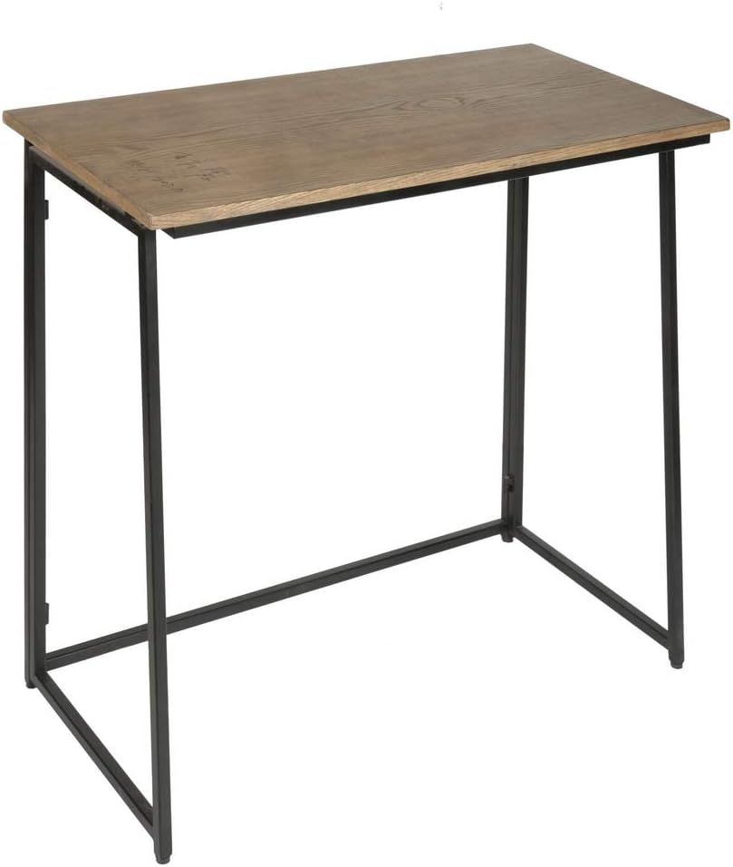 Computer Desk No Assembly Required Folding Writing Computer Desk Space Saving Foldable Table for Home Office Desk,Brown