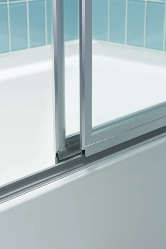 Sterling 572075-59N-G05 Prevail Framed Sliding Shower Door with ComforTrack Technology, Nickel with Smooth/Clear Glass Pattern