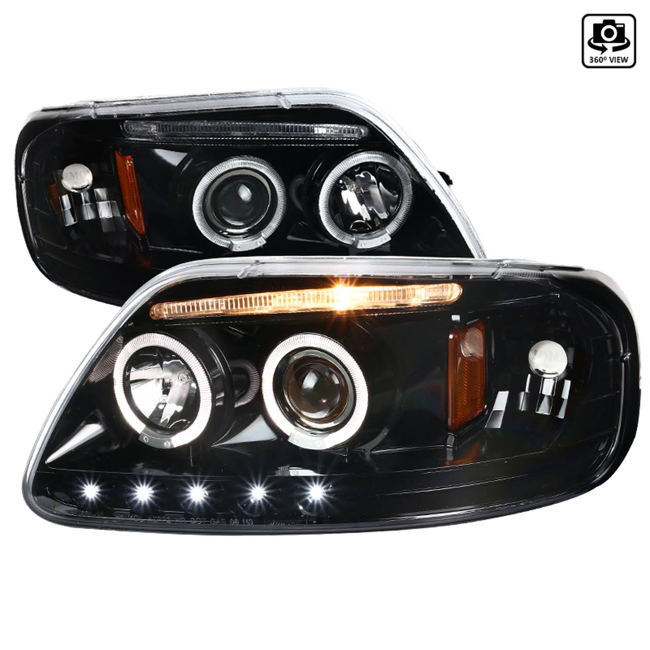 Spec-D Tuning Projector Headlights- Glossy Black 97-03 Ford F150