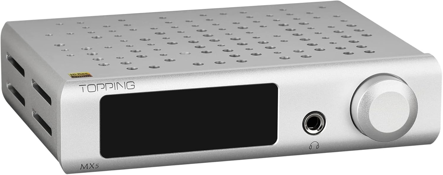 TOPPING MX5 Amplifier ES9018Q2C DAC Bluetooth APTX NFCA Headphone Amplifier Merus Class D HiFi Power Amplifier (Silver)