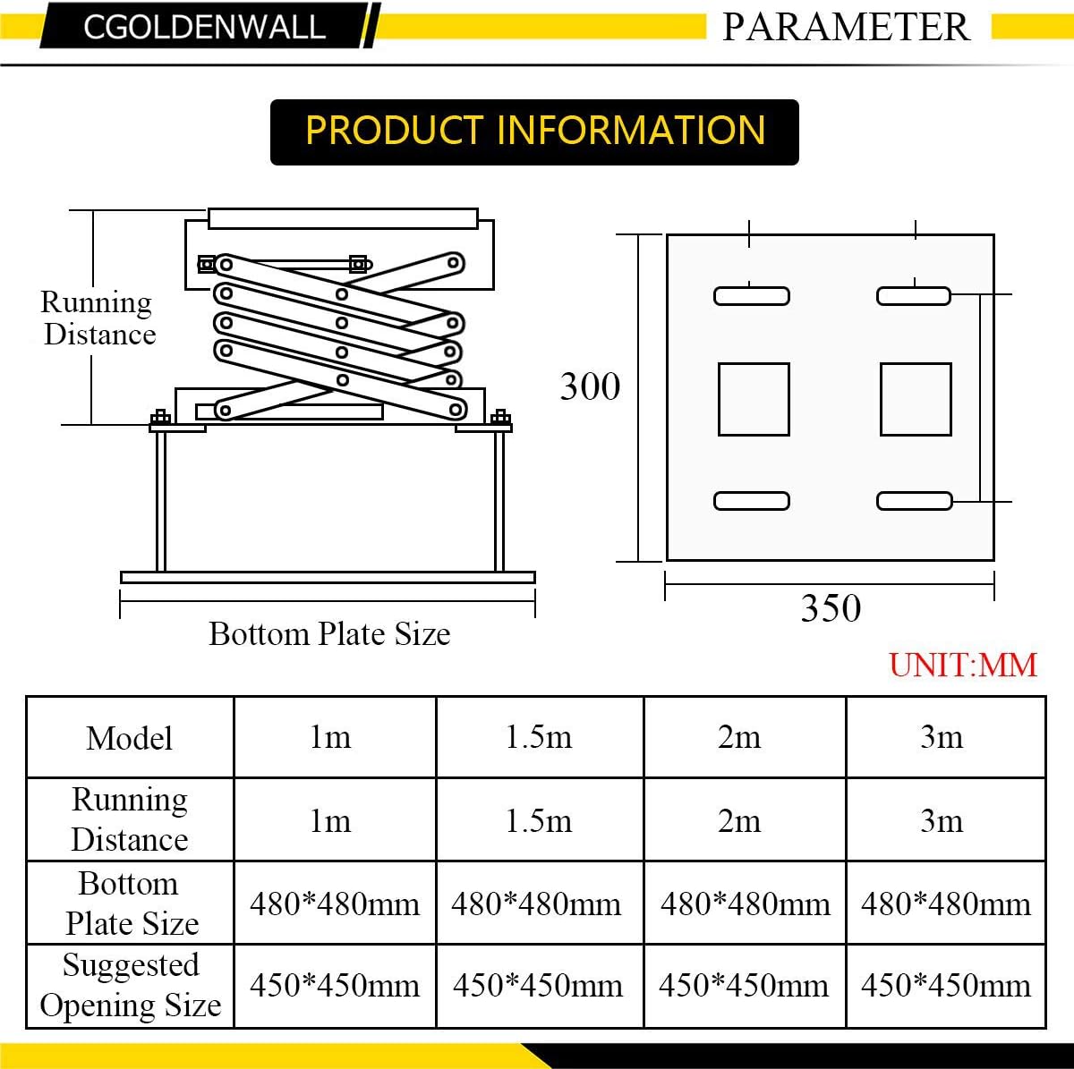 CGOLDENWALL Projector Lift Motorized Projector Mount Hanger Projector Ceiling Mount Adjustable Mounting Bracket Double Motors with Fixing Plate Max Load 44lb (Running Distance:100cm/39.37inches)