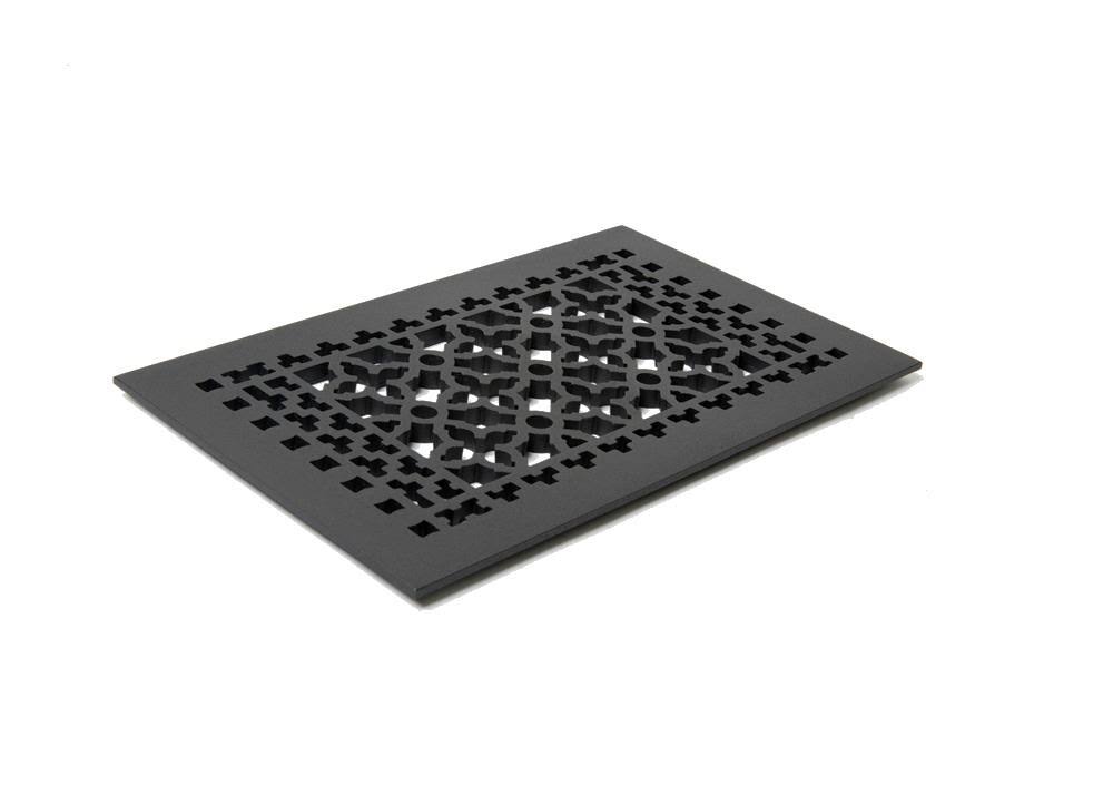 Reggio Register Scroll 8-in x 14-in Cast Iron Floor Register in Black | 1016-H