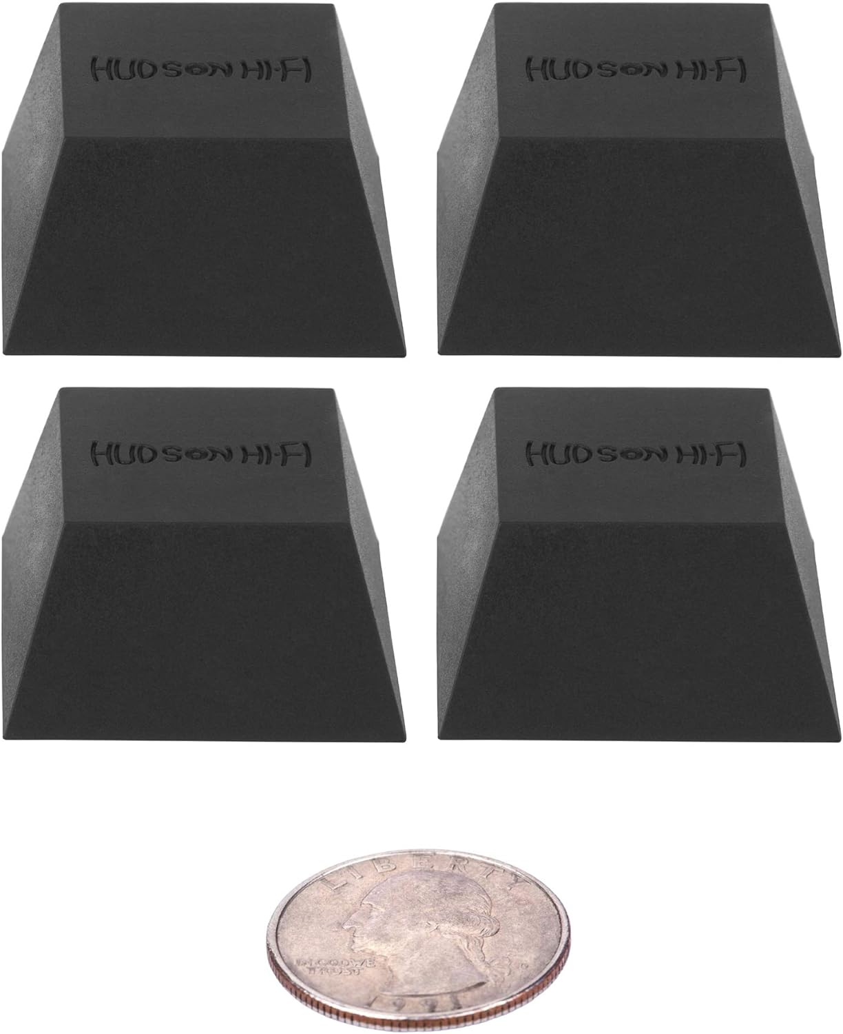 Hudson Hi-Fi Silicone Isolation Feet (4 Pack, Firm Block 150lb Capacity) Non-Adhesives Pack of 2