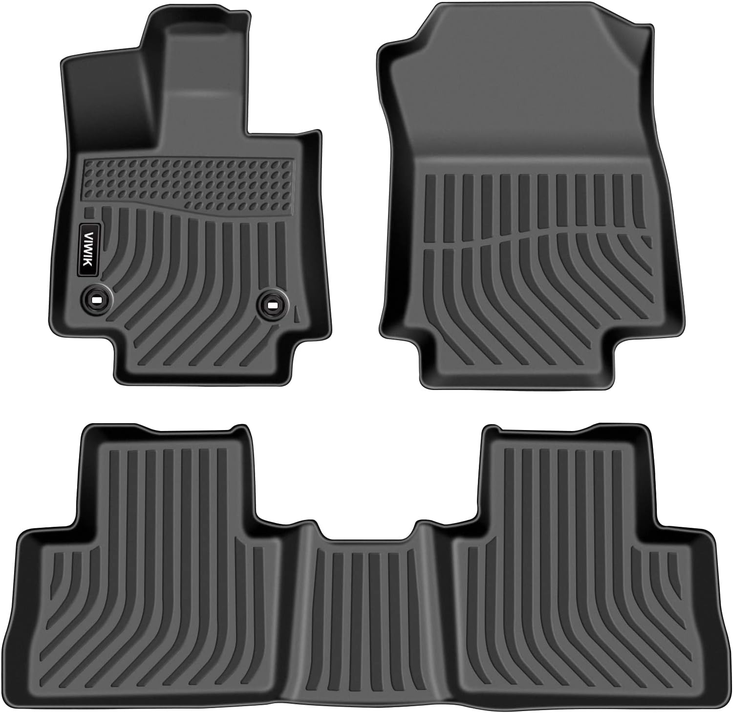 VIWIK Floor Mats Fits for 2019 2020 2021 2022 RAV4 (Not for Hybrid), Car Mats All Weather Protection 1st and 2nd Row Front & Rear Black TPE Floor Liners