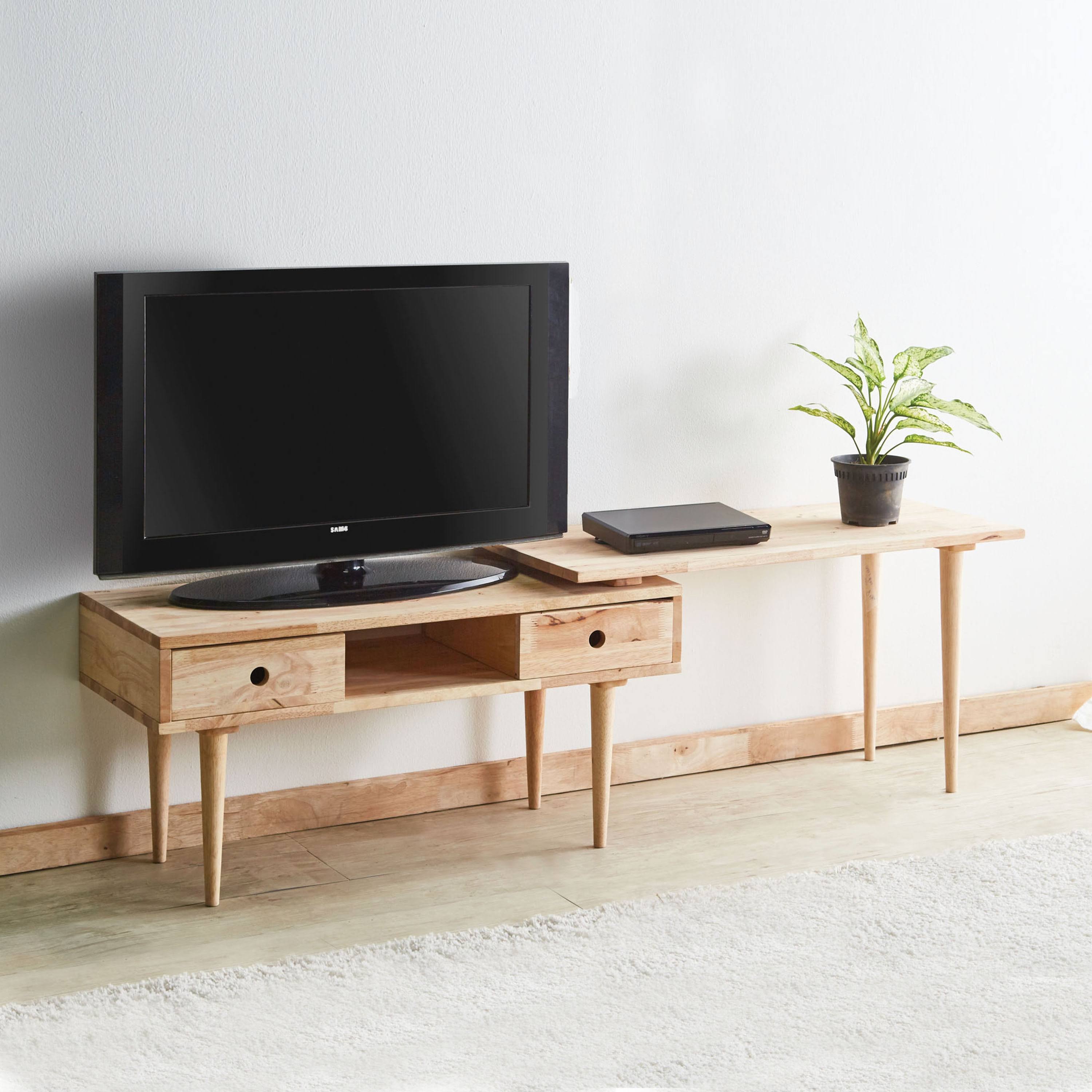 Acme Garnet Natural TV Stand with Extension Top