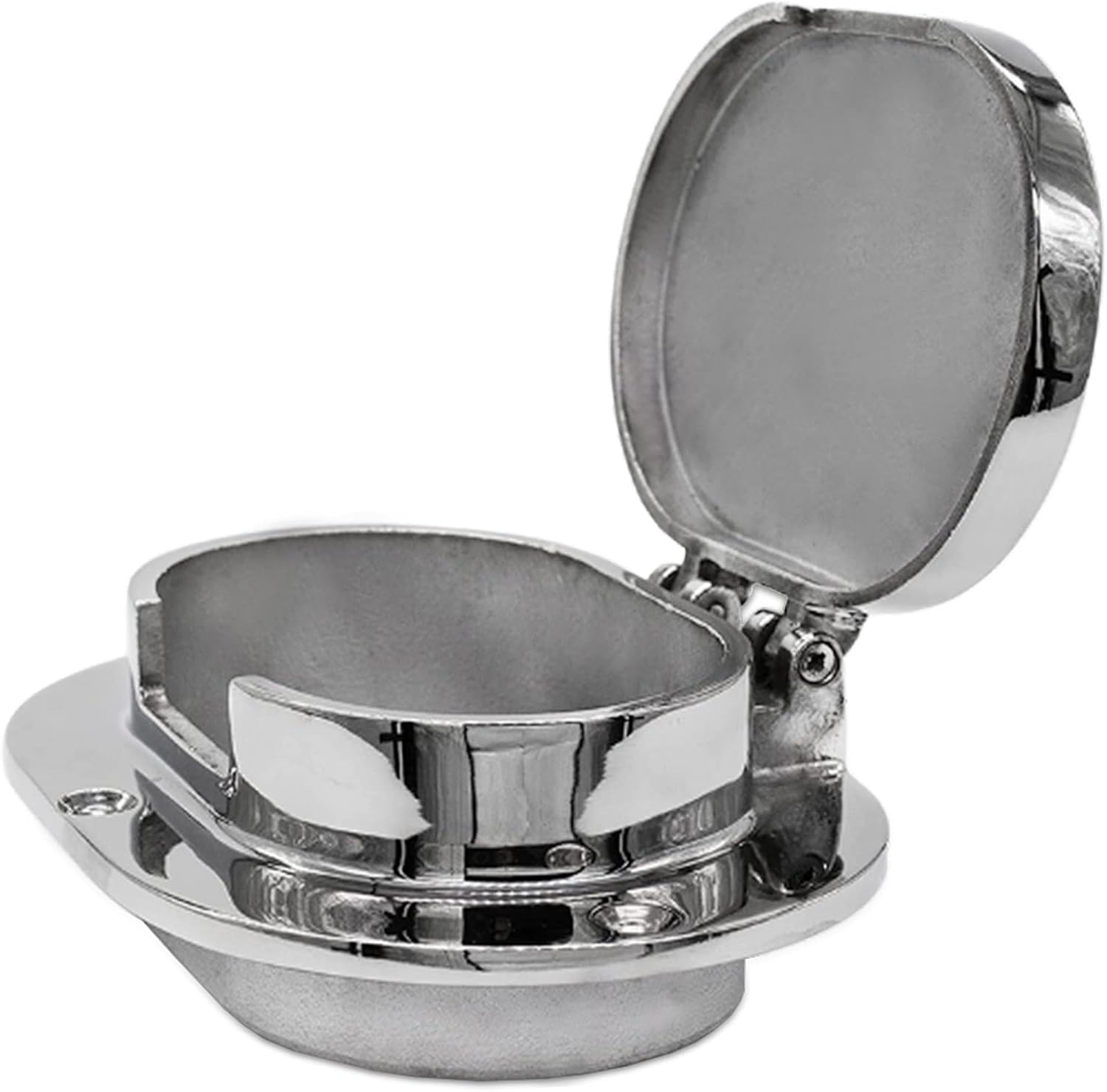 MARINE CITY 316 Stainless Steel Chain Oval Deck Pipe Sturdy Durable in The Salt Water Environment Smooth Gloss Finish Polished Functional Design for RV Marine Boat Yacht Pack of 2