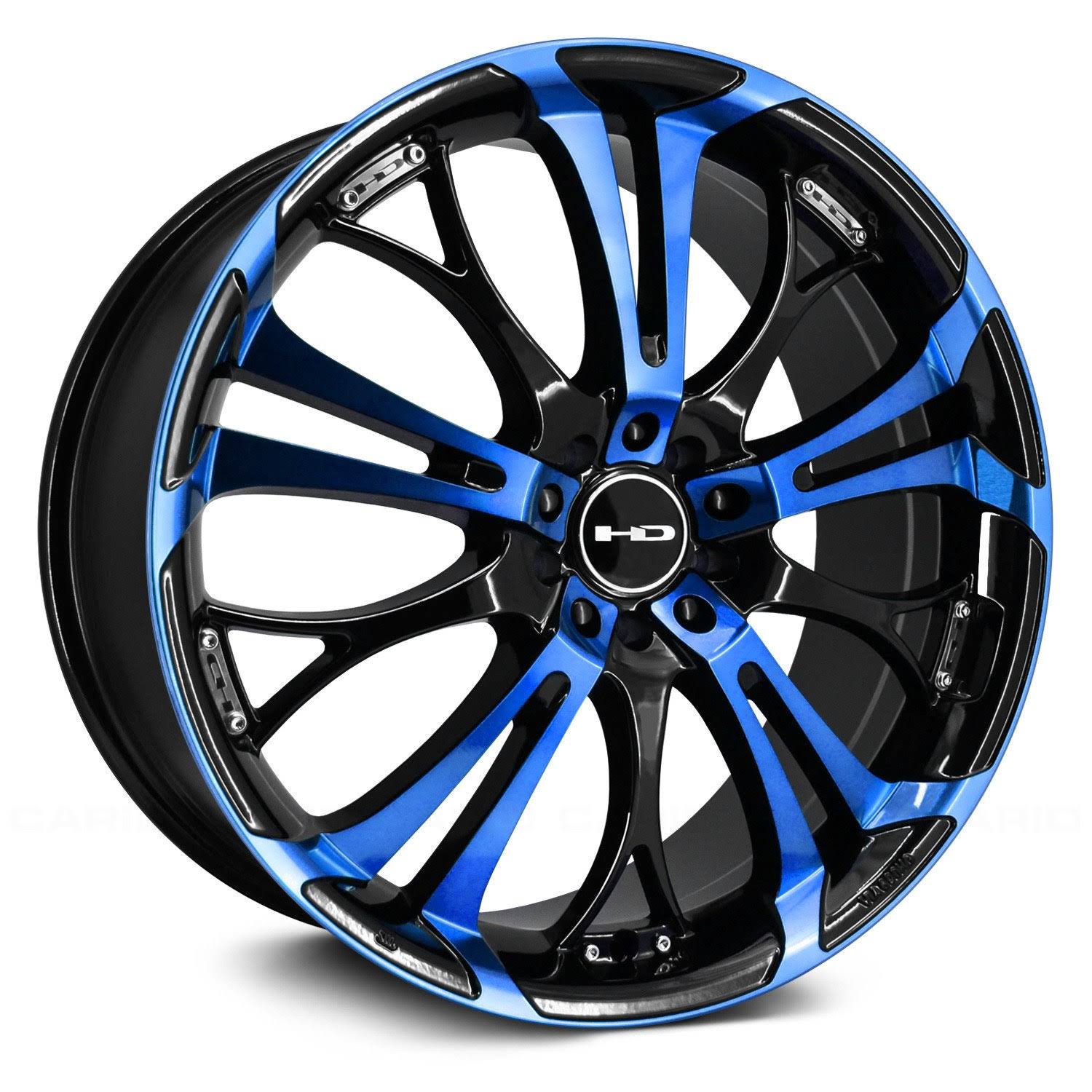 HD Wheels - Spinout Gloss Black with Blue Face (20x22 x 8