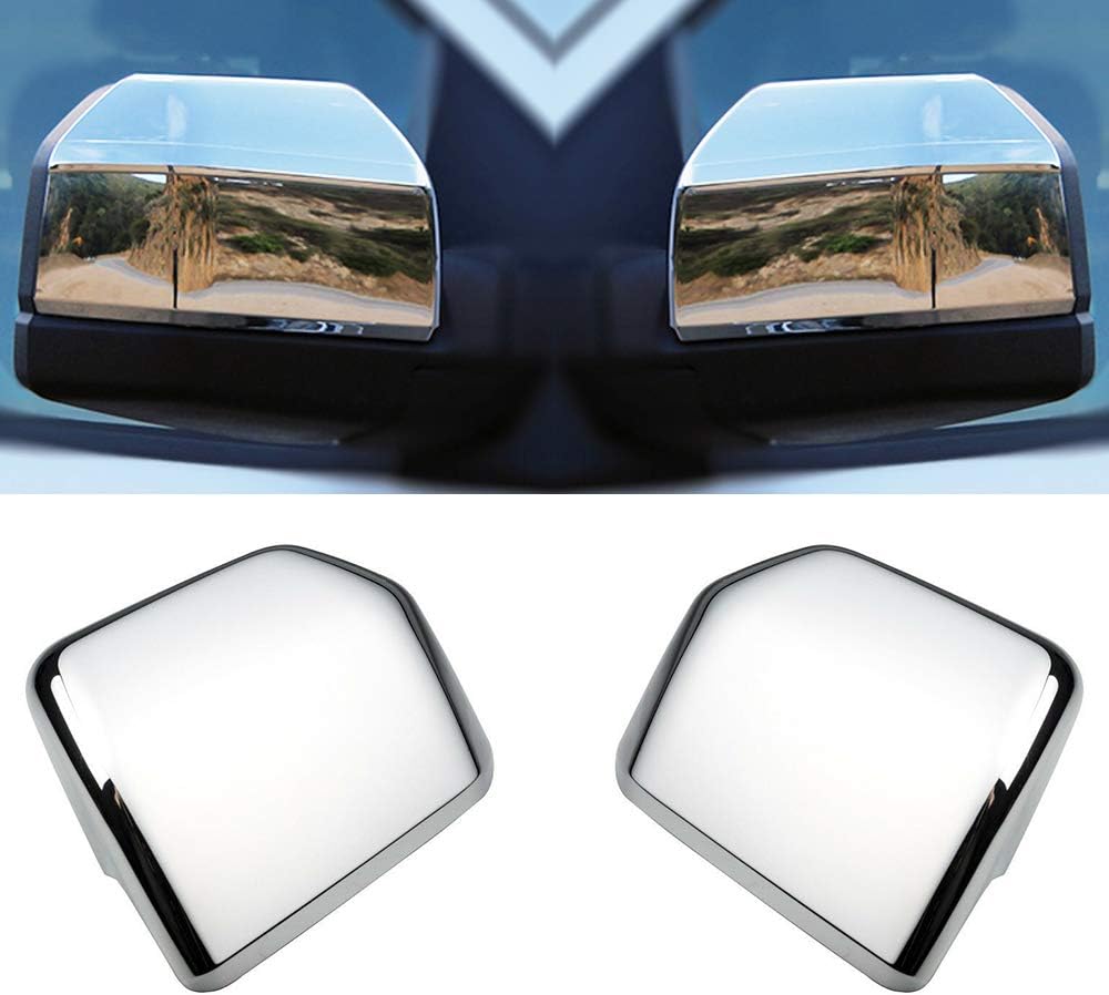 LJ INTERNATIONAL Quality Accessories Triple Chrome Plated Full Mirror Covers Compatible with Ford F150