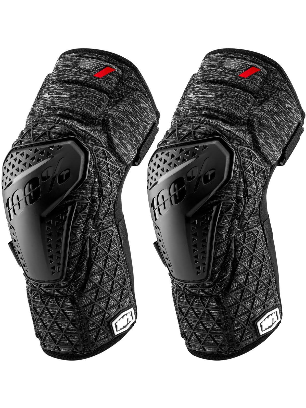 100% Surpass Knee Guard Grey Heather/Black - XL