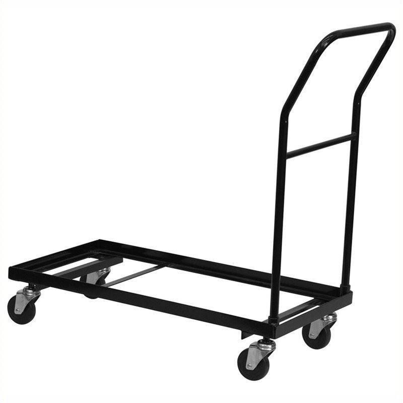 Pemberly Row Dolly Folding Chair in Black - PR-454620