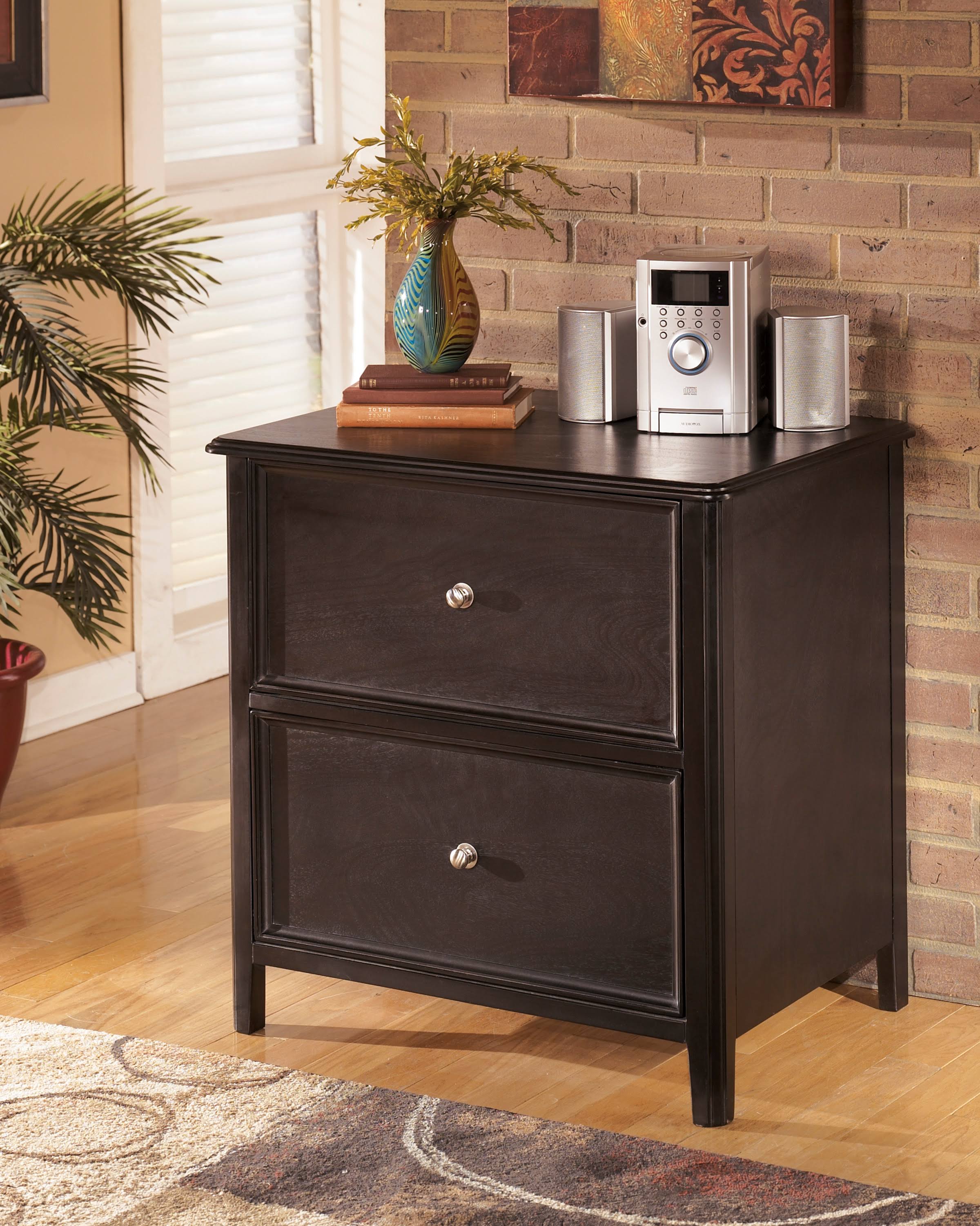 Ashley H371-42 Carlyle Lateral File Cabinet - Almost Black