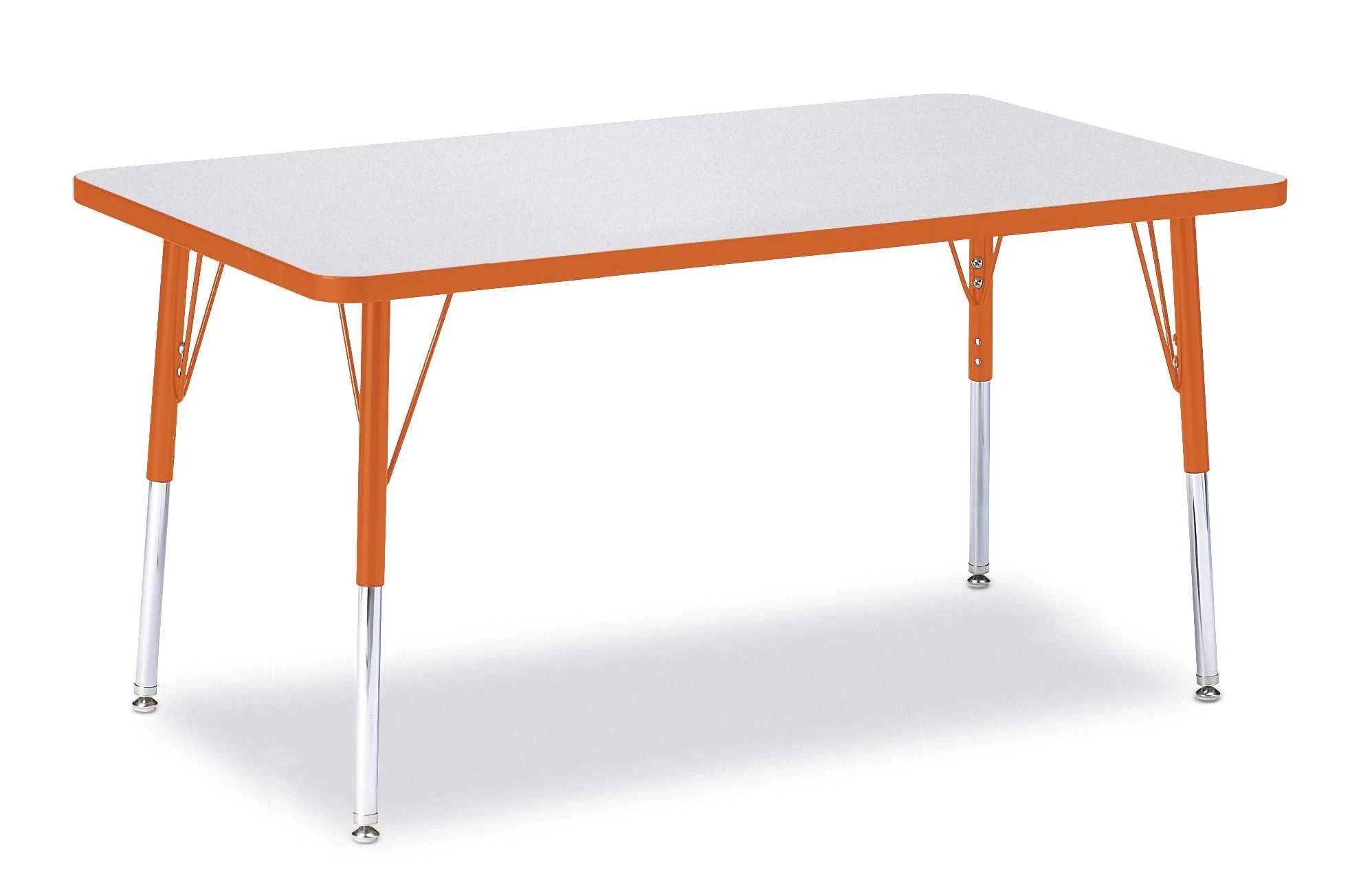 Jonti-Craft KYDZ Activity Table 30x22 x 48x22 Rectangle/Gray Top/Orange Edge/Adult Height