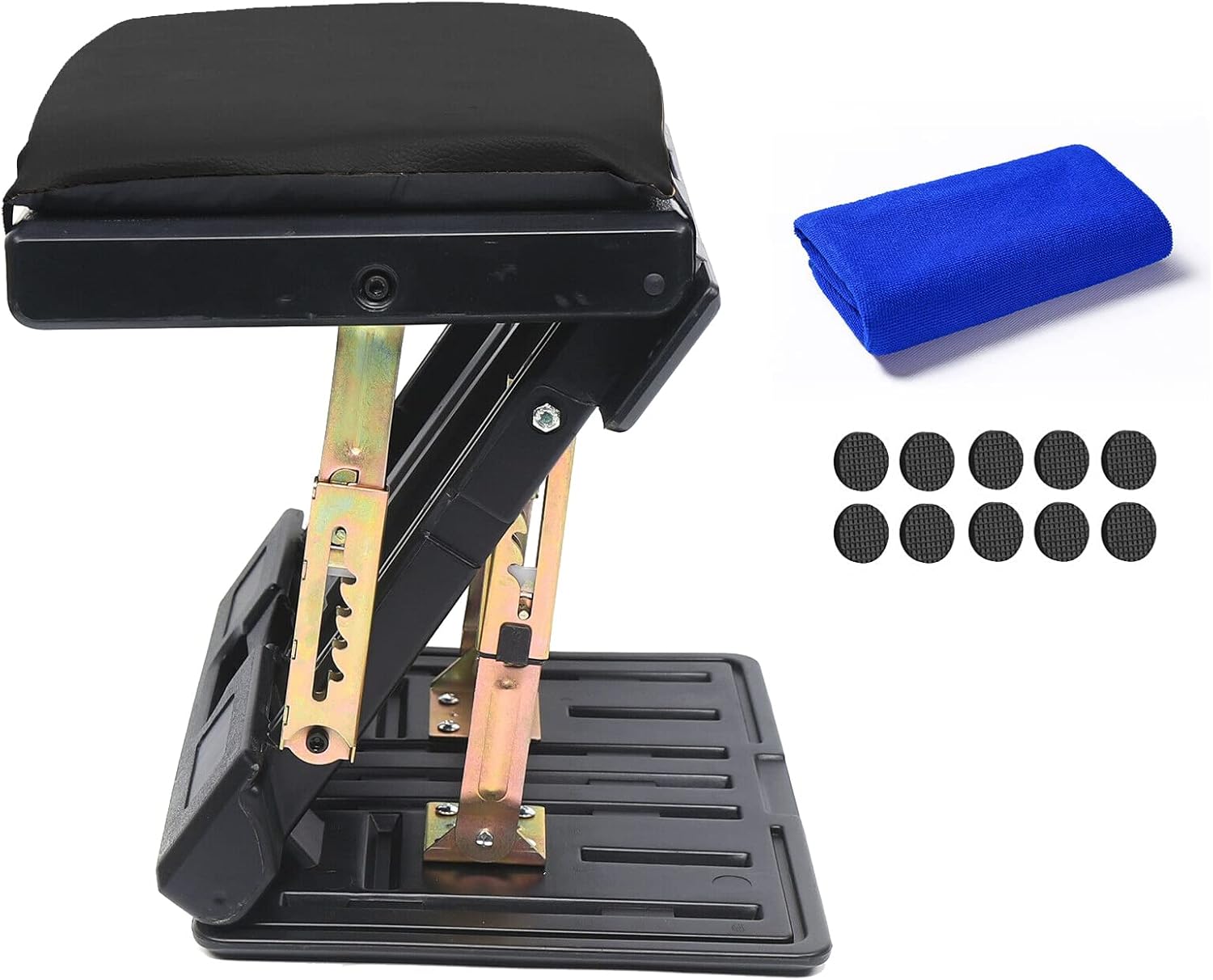 Ergonomic Footrest, Upgrade Adjustable Footrest Max-Load 180Lbs with Removable Soft Foot Rest Pad Under Desk Footrest for Car, Home, Train, 4-Level Height Adjustment (Grey) Pack of 2